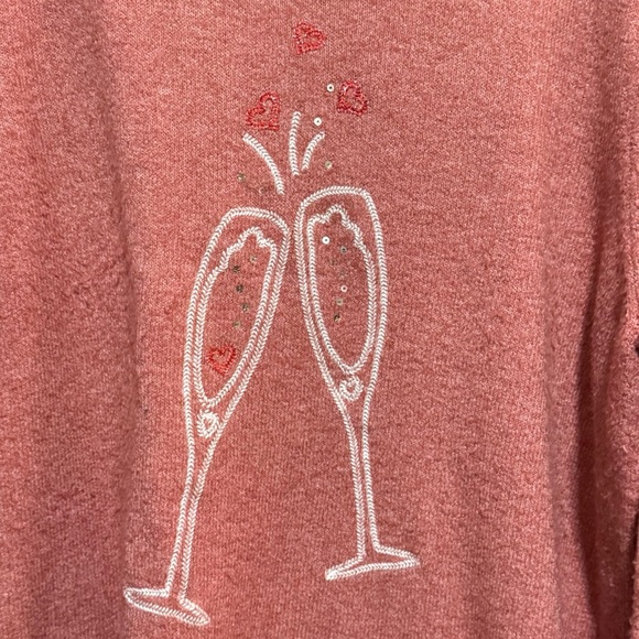 LC - Lauren Conrad - holiday celebration champagne sweater - peach -soft size XL - Picture 3 of 10